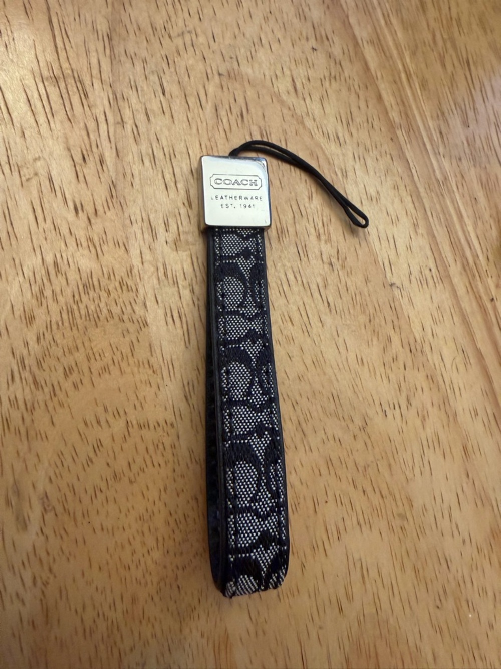 COACH Black Signature Canvas Wrist Strap